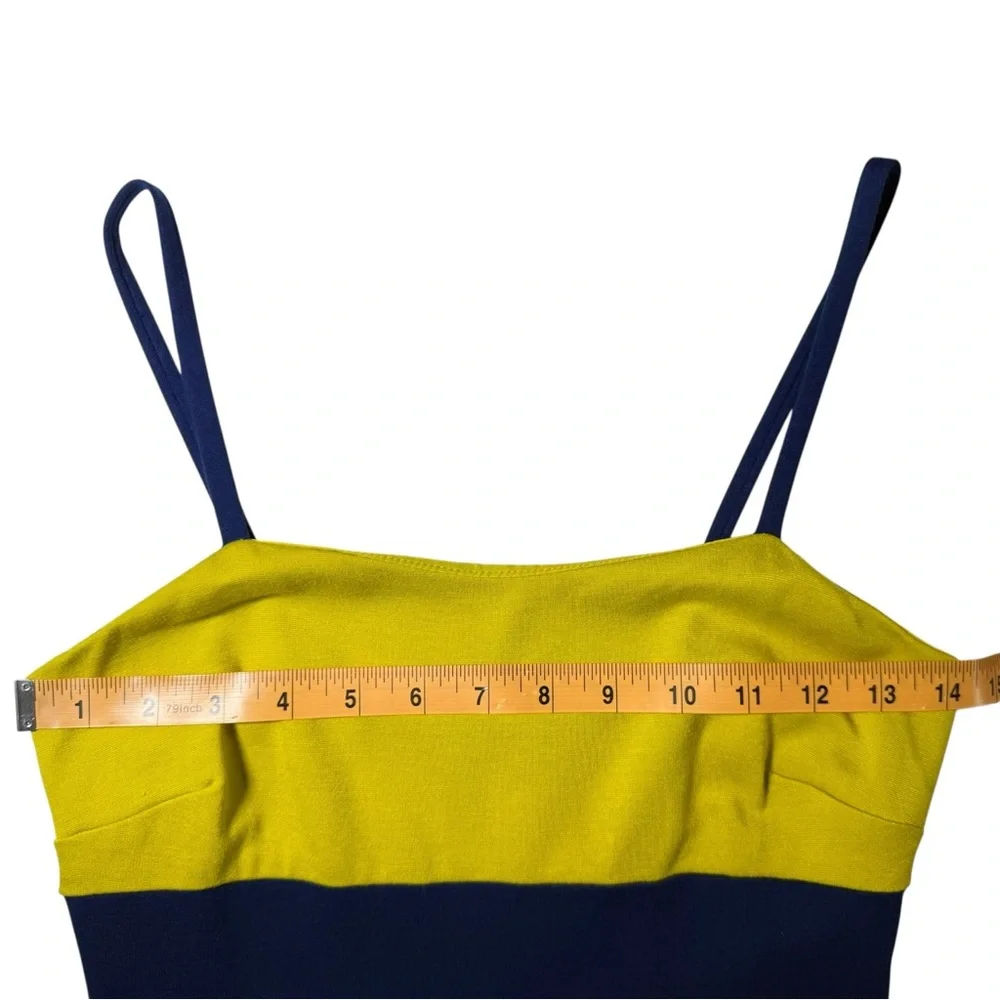 Banana Republic Citron Wasabi Colorblock Strappy Mini Dress Size 0 - Picture 5 of 6